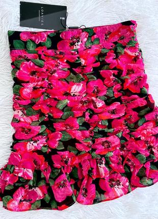 Яркая юбка loavies цветочный принт со сборкой7 фото