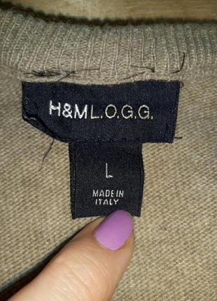 Актуальний щільний вовняний светр шведського бренду h&m logg в ромби аргайл4 фото