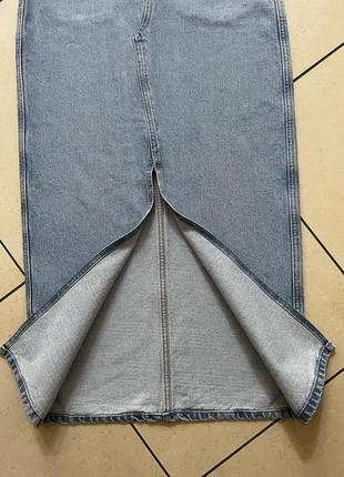 Джинсовая макси-юбка с разрезом mango2 фото