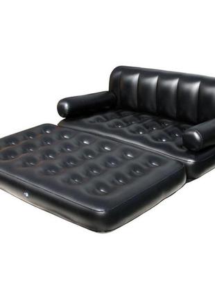 Надувной диван-трансформер bestway 75054 double 5-in-1 multifunctional couch 188х152х64 см (черный)без насоса5 фото