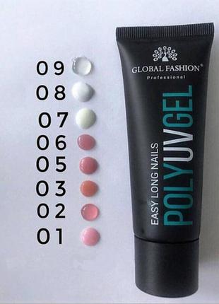 Полі uv гель (полігель) global fashion 30 мл
