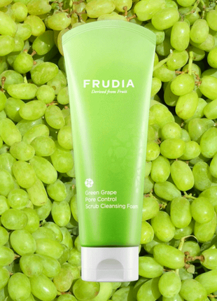 Frudia pore control green grape scrub cleansing foam 145ml скраб пенка с виноградом1 фото