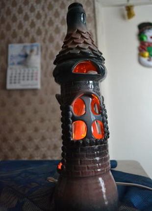 Вінтажна электросвеча з свічником"зимовий вечір" з лампою "миготливе полум'я" ( срср )9 фото