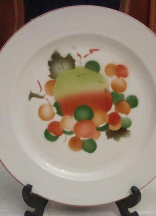 Антикварная тарелка - блюдо фрукты фарфор ссср барановка 1950 годов №8551 фото