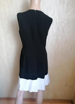 Черно-белое платье с пояском юбка плиссе calvin klein оригинал4 фото