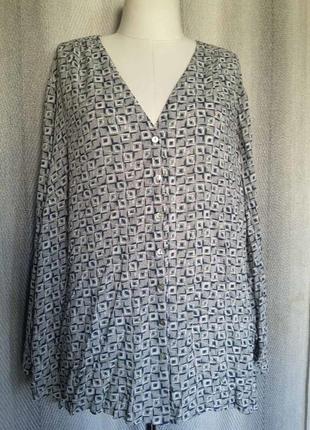 100% тонкая вискоза натуральная женская блуза, вискозная блузка, рубашка с рукавами.1 фото