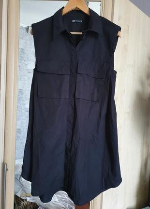 Zara стильное платье рубашка размер м5 фото
