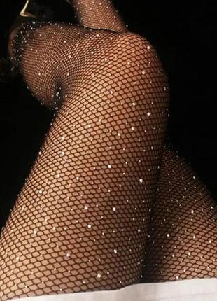 Колготы сетка стразы