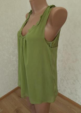 Шелковая блуза майка двойная разлетайка2 фото