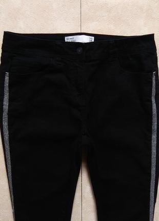 Стильные черные джинсы скинни с лампасами next, 12 размер.3 фото