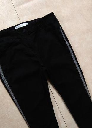 Стильные черные джинсы скинни с лампасами next, 12 размер.4 фото