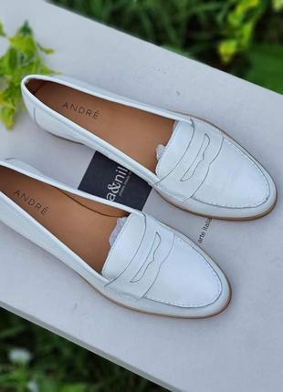 Кожаные белья французские туфли лоферы andre 36-37 размер