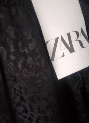 Стильные джогеры zara сатиновые s черные4 фото