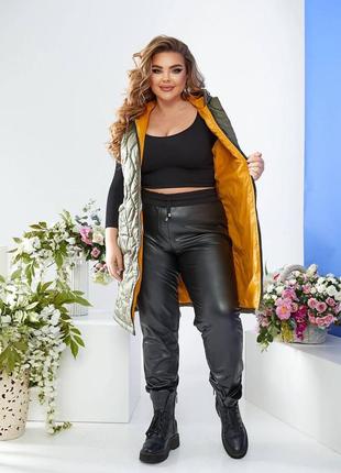 Жилет, жилетка, безрукавка подовжена р-ри 52-66. стьобана плащівка на синтепоні. на...