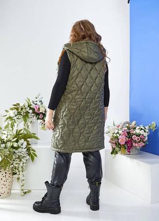 Жилет, жилетка, безрукавка подовжена р-ри 52-66. стьобана плащівка на синтепоні. на...