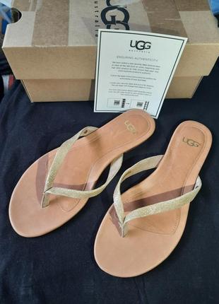 Ugg оригинал вьетнамки женские сандали шлепки кожаные натуральная кожа