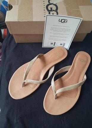 Ugg allaria metallic оригинал шикарные красивые шлепанцы вьетнами шлепки от угг металлик с блестками угги3 фото