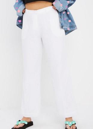 Льняні штани promod жіночі лляні штани білі лляні штани1 фото