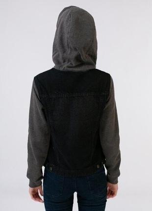 Джинсова куртка esmara чорна з капюшоном р.363 фото