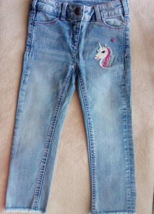 Блакитні джинси palomino 3р (98) з вишивкою єдиноріг