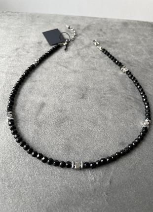 Чокер з агатом та гематитом3 фото