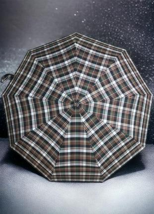 "ветроустойчивая мода: зонт в клетку с универсальным принтом и 9 спицами"3 фото
