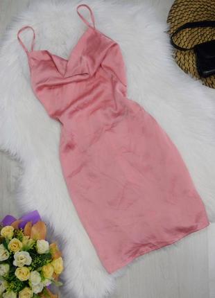 Платье розовое атласное пристального цвета платье сатиновое3 фото