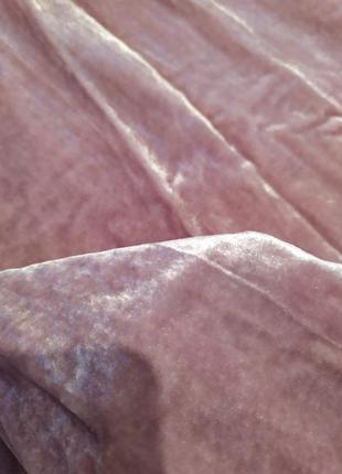 Бархатное велюровое платье пудровое3 фото