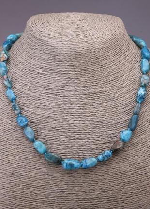 Намисто блакитна яшма галтовка d-8-10(+-)мм l-45см