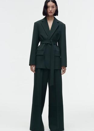 Блейзер прямого кроя с поясом новая коллекция от zara