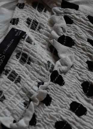 Шикарне натуральне плаття–міді максі в горошок з об'ємними руквами /сукня–міді m&s6 фото