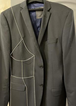 Очень классный пиджак из мужского плеча с камушками