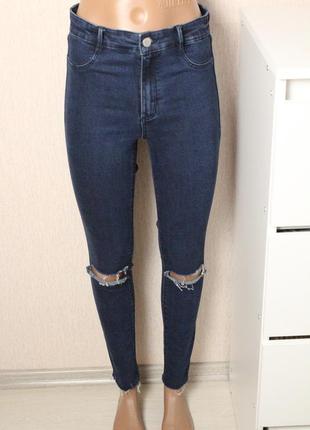 Синие джинсы скини 38 размер м зара zara3 фото