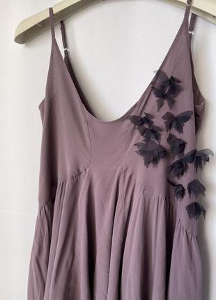 Jayko шелковый топ блуза с бабочками розовая сиреневая6 фото