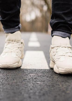 Стильные меховые кроссовки adidas yeezy в бежевом цвете  /осень/зима/весна😍3 фото
