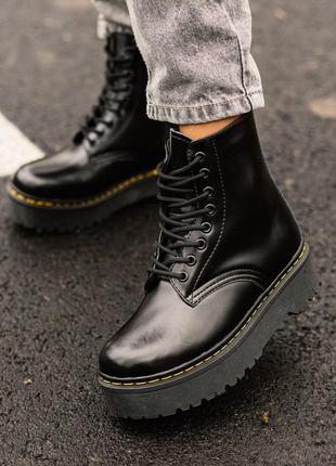 Зимние меховые ботинки dr.martens jadon со змейкой/осень/зима/весна😍