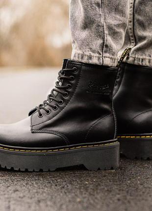 Меховые ботинки dr.martens в черном цвете из кожи /осень/зима/весна😍2 фото