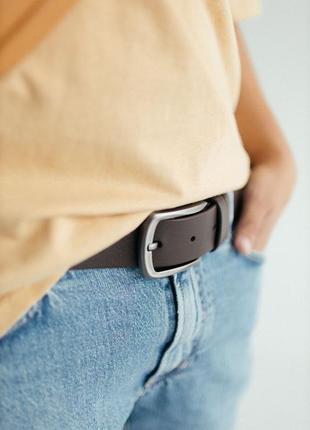 Коричневый кожаный ремень, мужской ремень из натуральной кожи