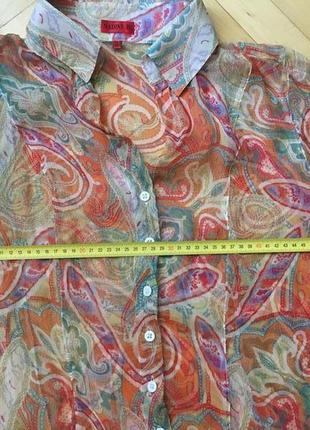 Прозора блуза 100% шовк пейслі від nadine h. пог 53 см3 фото