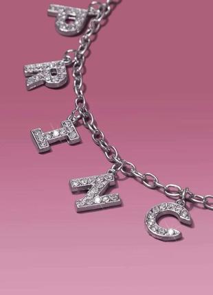 Чокер стразы ожерелье колье блестящее принцесс надпись буквы2 фото