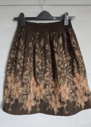Стильная юбка. юбка миди. принт . цветы