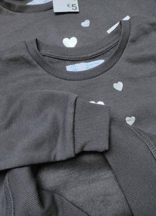 Primark утепленная кофта девочке единорог 🦄 серебристые сердечки 98-104 см 110-116 см3 фото