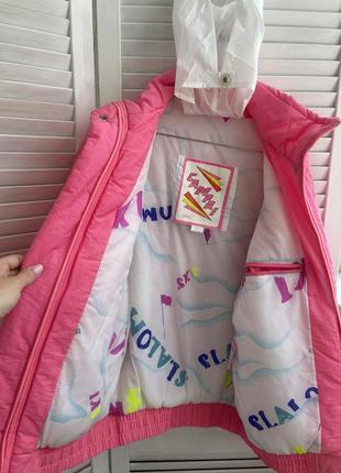 Куртка курточка рожева бомбер barbie  колір барбі 🎀9 фото
