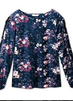 Ніжна квіткова блуза вільного крою від tchibo2 фото