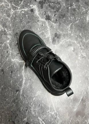 Стильные черные мужские ботинки, без шнурков, с фиксатором, на подкладке, кожаные/кожа-мужская обувь7 фото