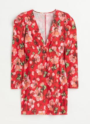 Нова!ефектна квіткова натуральна сукня з підплічниками/плаття в квіти з об'ємними плечима із свіжої7 фото