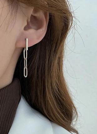 Серьги цепочки шарики гвоздики