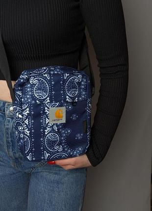 Барсетка carhartt синяя сумка мужская / женская