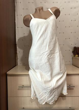 Льняной сарафан льняное платье миди