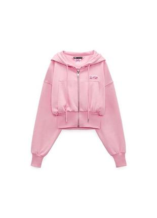 Худі жіноче вкорочене рожеві худі zara barbie™